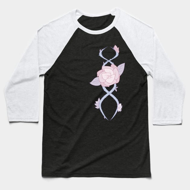 Pastel Rose Vine Baseball T-Shirt by miniyuna